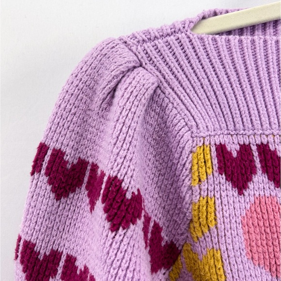 LoveShackFancy Multicolor Heart Pattern Sweater - Picture 7 of 10
